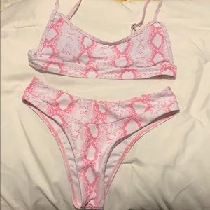 Pink Snakeskin Bikini Set